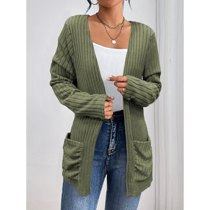 

Fashionable cardigan with long sleeves, casual and elegant women's clothing, new autumn and winter coat, sweater, knitwear
