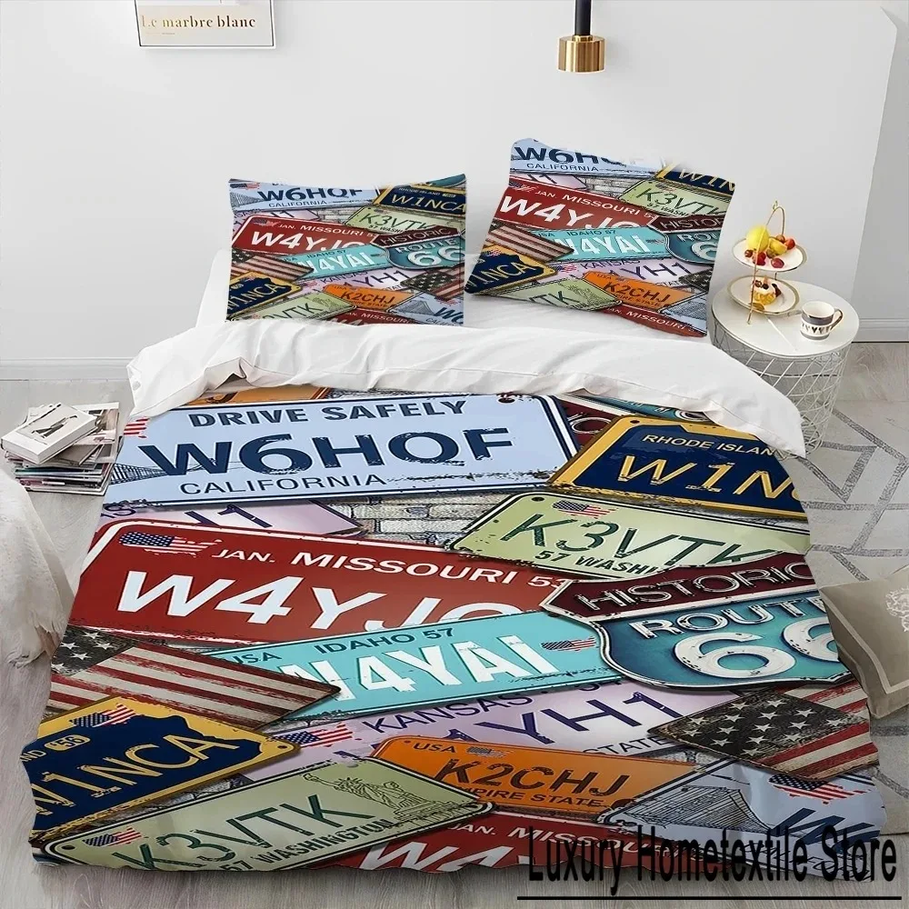 Historic Route 66,Mother Road,mãe estrada Comforter Bedding Set,Duvet Cover Bed Set Quilt Pillowcase,king Queen Size Bedding Set