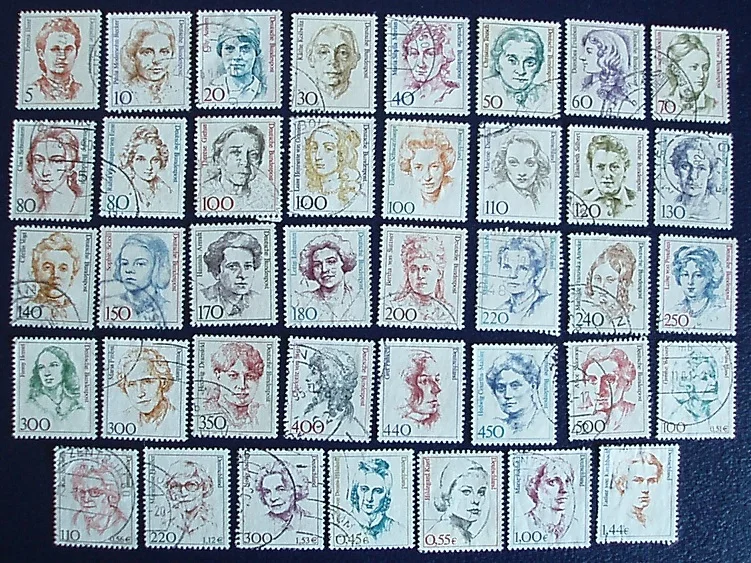 

Настоящие использованные немецкие почтовые марки, почтовые расходы 39, выдающийся женский полный набор 39, коллекционные почтовые марки, материал для скрапбукинга