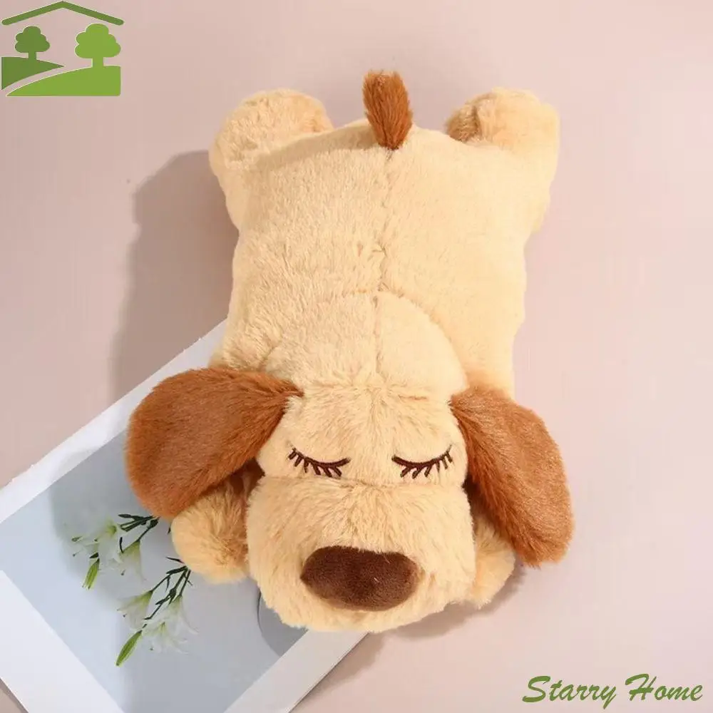 

Sleep Aid Dog Heartbeat Toy Anxiety Relief Stuffed Animal Lying Dog Fidget Toy Soft Behavioral Training Puppy Plush Doll