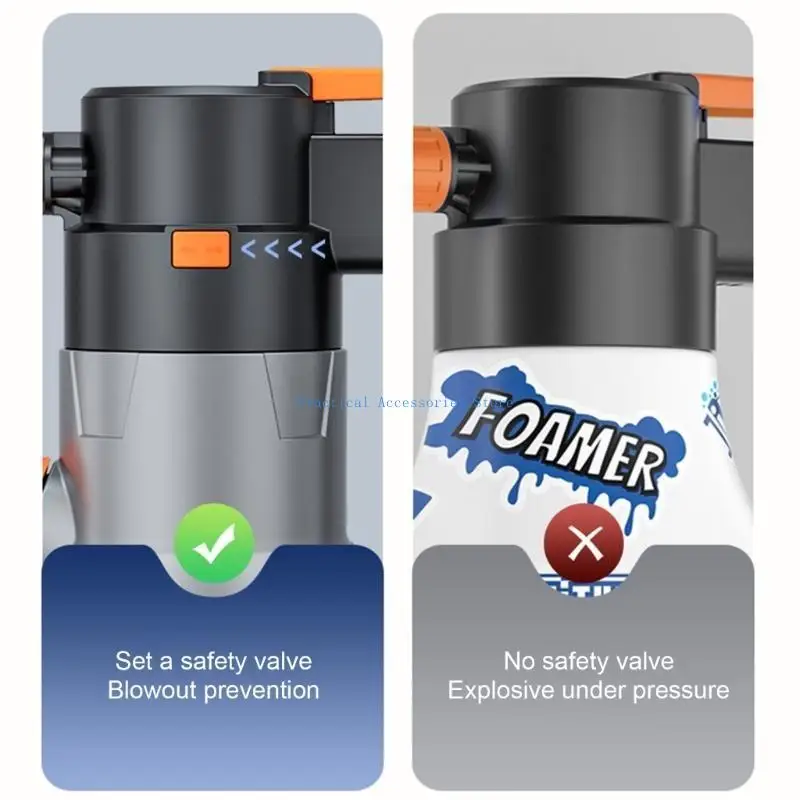 U75E Penyemprot Busa 2 Liter Penyemprot Busa Salju Botol Penyemprot Busa Pembersih Tekanan Listrik untuk Berkebun Cuci