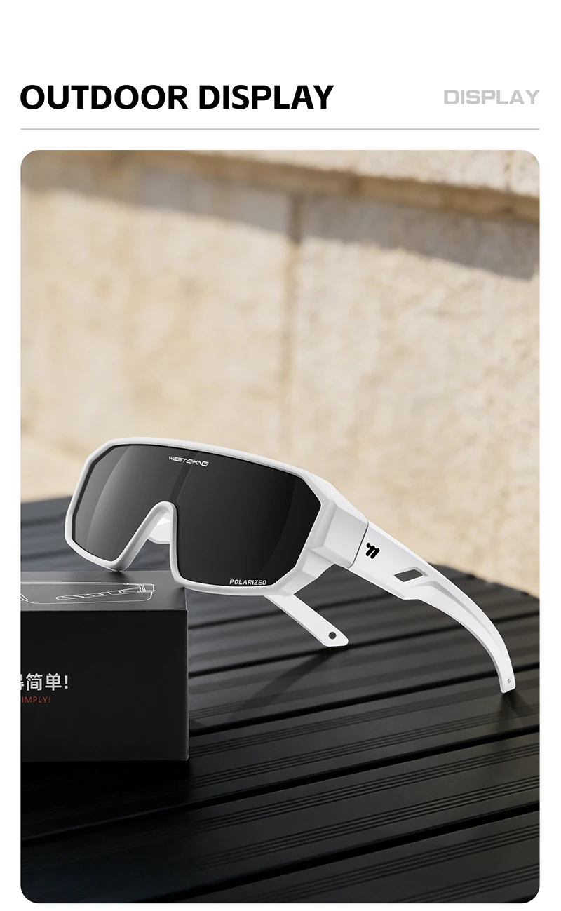 WEST BIKING Herren Großrahmige HD-Radsportbrille Kratzfeste Leichte 2-in-1 PC-Linse Lauf- und Fahrradzubehör – Detail 20