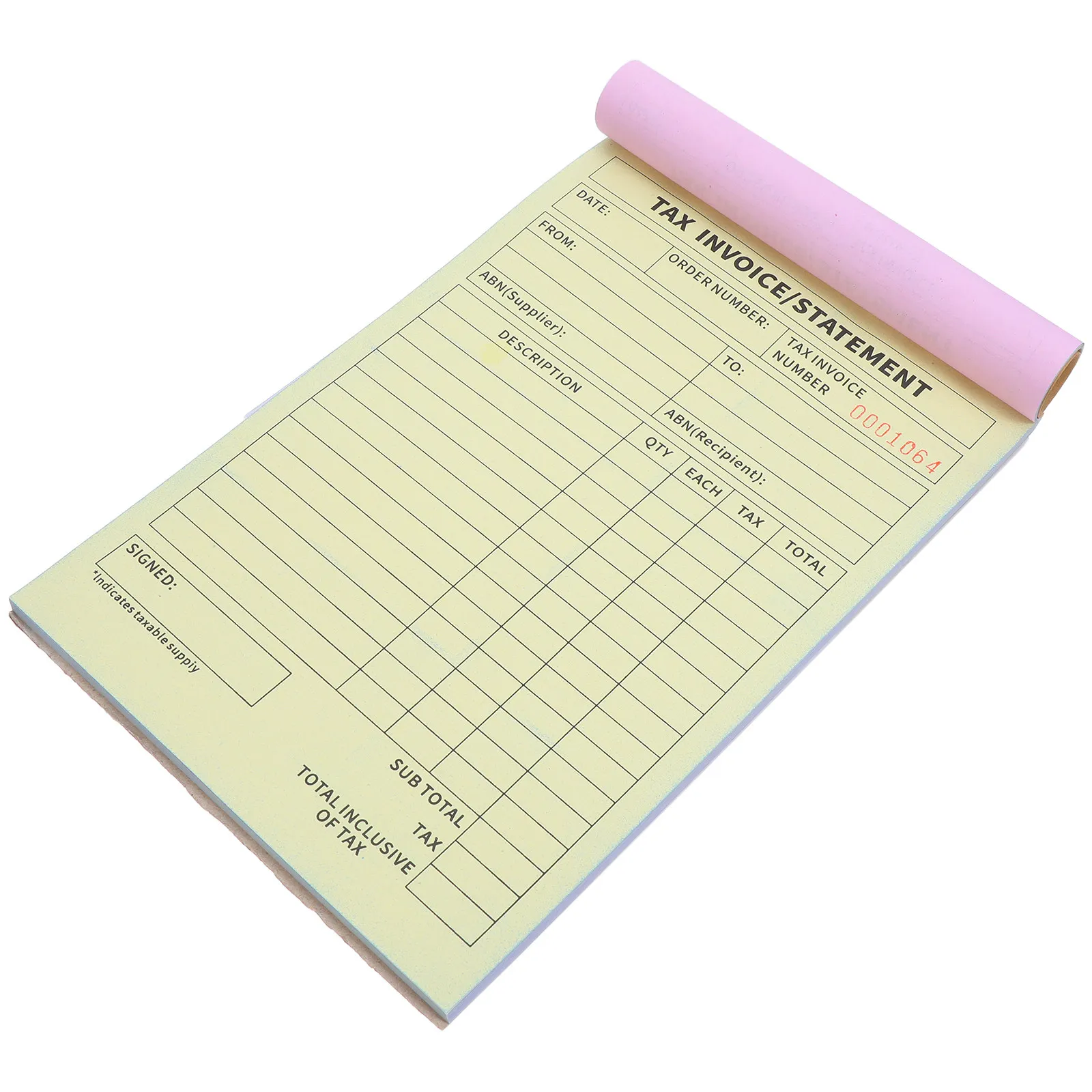 

Блокнот для налоговых счетов на 60 страниц (на английском языке), профессиональный блокнот для бизнеса, для отслеживания заказов и управления запасами, для малого бизнеса