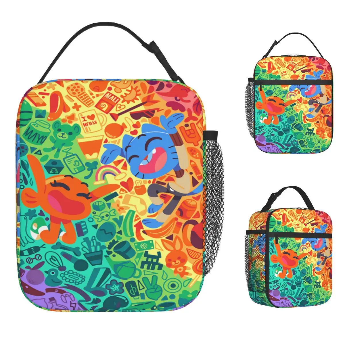 

Сумка для обеда Gumballs And Darwins, ретро-ланч-бокс для девочек, школьная портативная изолированная сумка-холодильник, сумка-тоут с принтом Оксфорд, сумки для еды