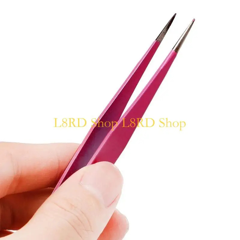 L8RD 2PC Aço reto + brend tweezer nippers para extensões cílios Arte da unha