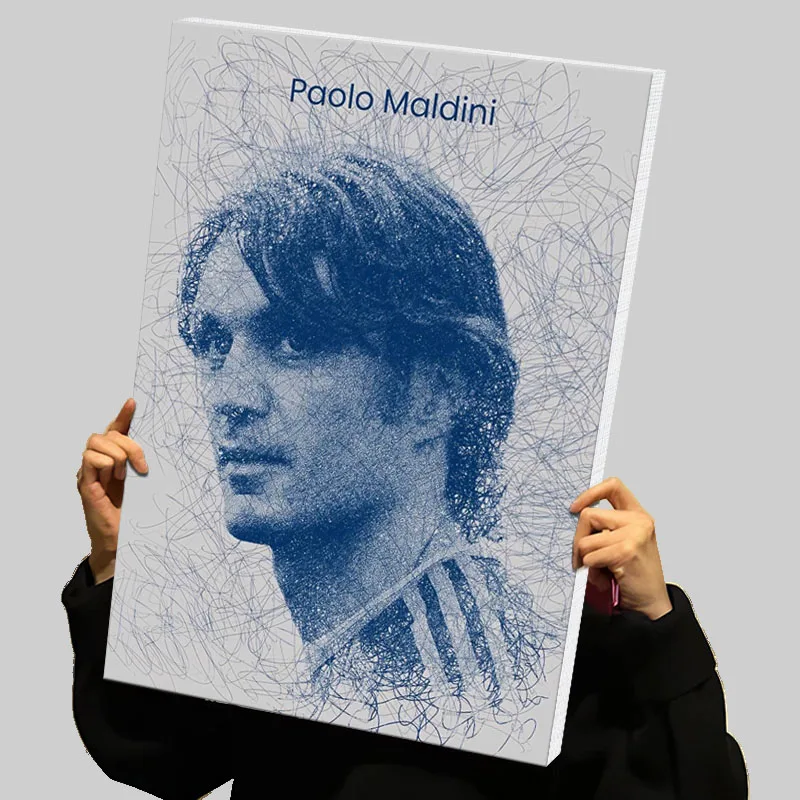 Paolo Maldini Line Art портретные принты плакат футболист на заказ холст картина настенное искусство украшения для гостиной домашний декор