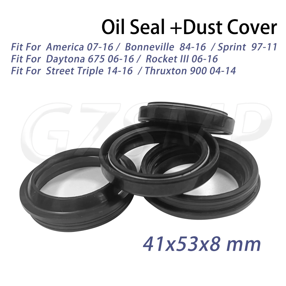 

Motorcycle Front Fork Oil Seal 41x53x8 Dust Seal fit For Triumph Daytona 675 Bonneville Speed Triple Tiger 800 Trophy