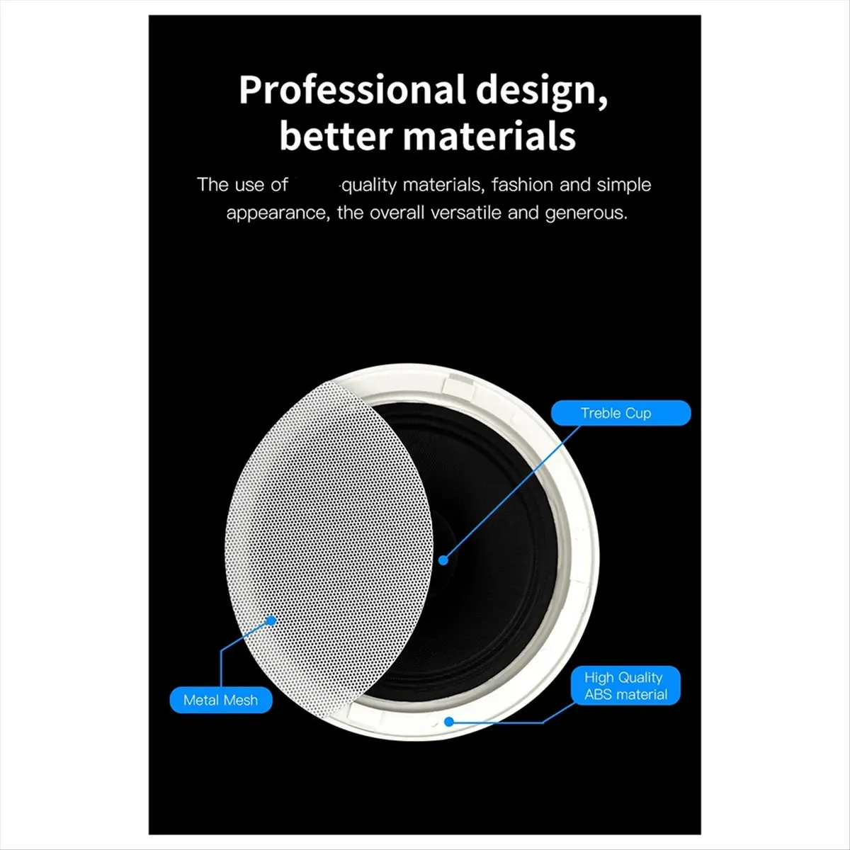 MYdaY- 6 Inch 8 Ohm Ceiling Speaker Full Range Stereo Sound High Fidelity Sound Quality Passive Speakers Home Music System