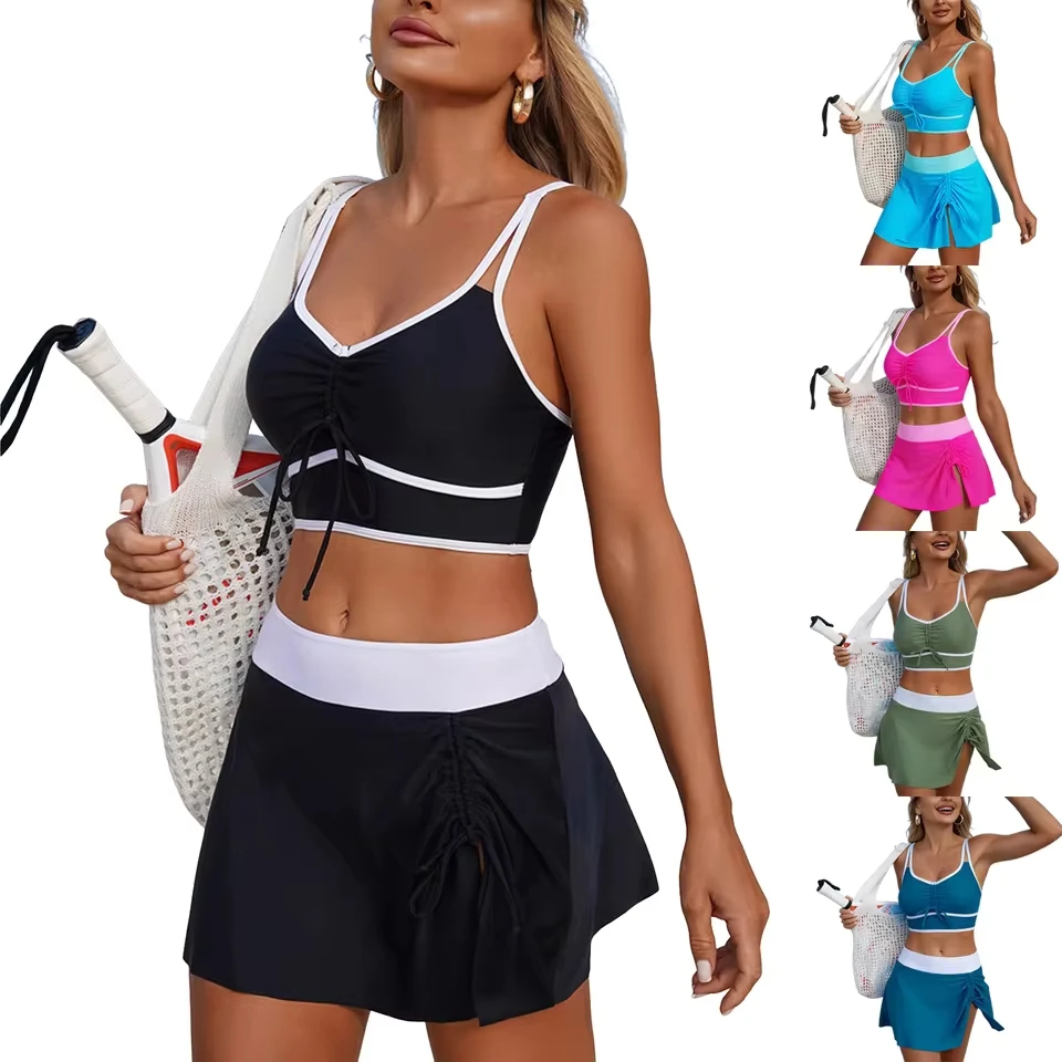Women High Waisted Bikini Sexy Push Up Two Piece Swimsuits Vintage Swimsuit Two Piece Retro Ruched New High Elastic Swimwear