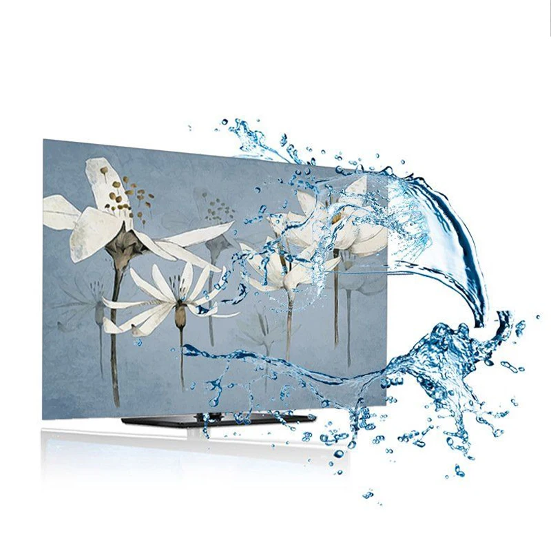 

Floral Chinese Style Print TV Cover Thick Velvet Dust Cover 32-75 Inch LCD/LED TV Soft Breathable & Anti-Static Protector