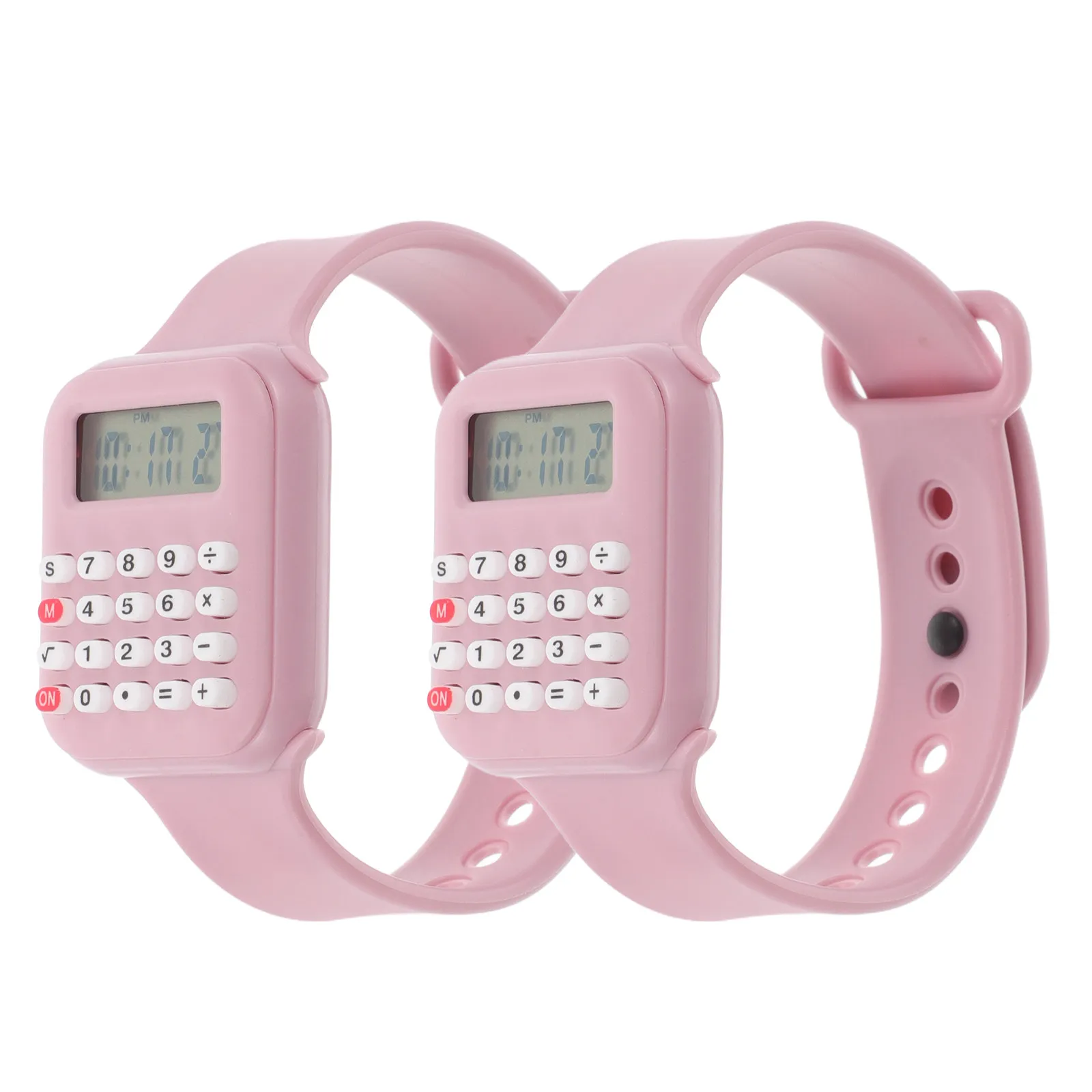 

2Pcs Mini Calculator Watch Cute Colorful Electronic Wrist Watch with Time Date and Basic Calculation Function for School