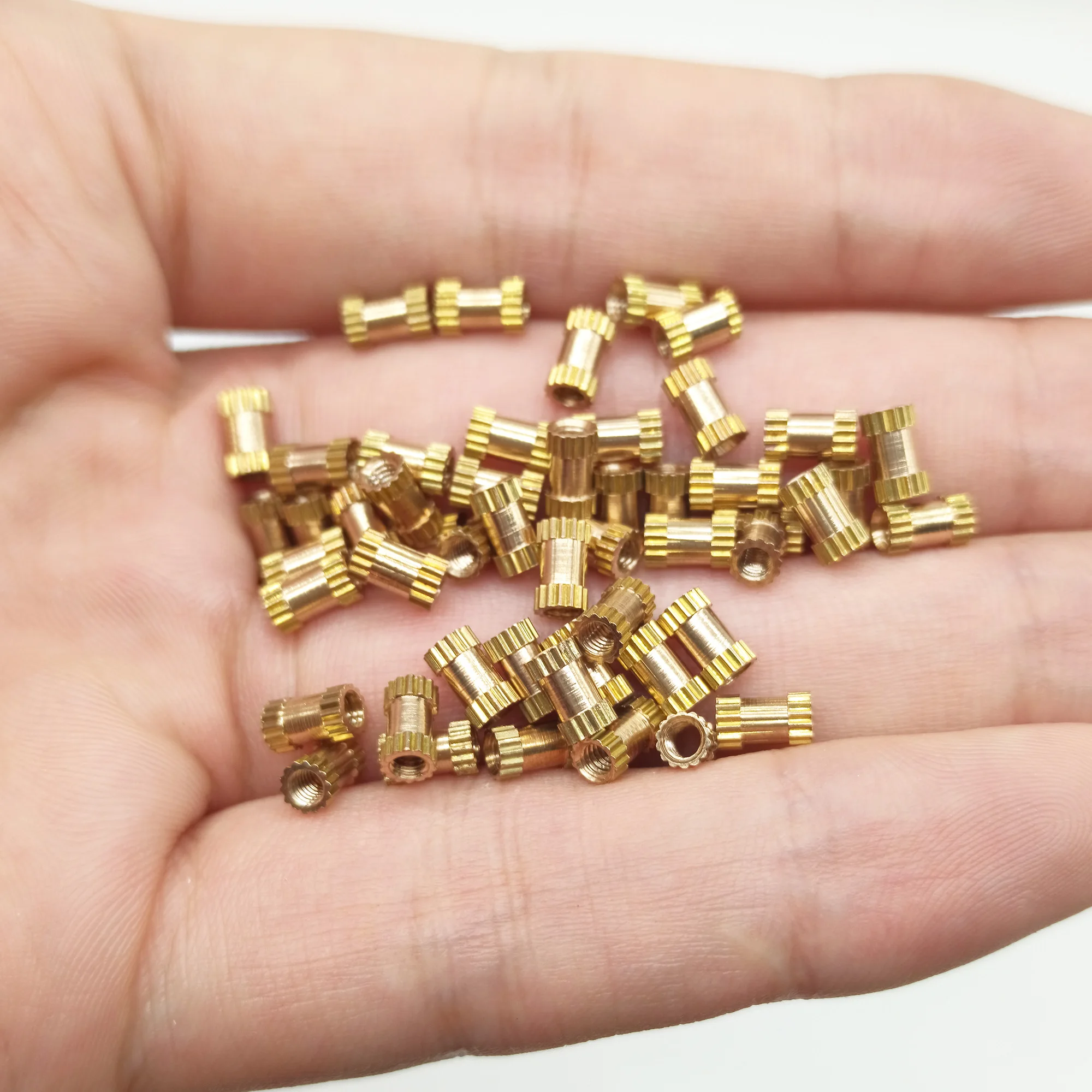 520pcs M2 M2.5 M3 Metric Female Thread Knurled Brass Threaded Insert Embedded Nuts Assortment Kit,Double Pass Knurl Nuts Copper image 3