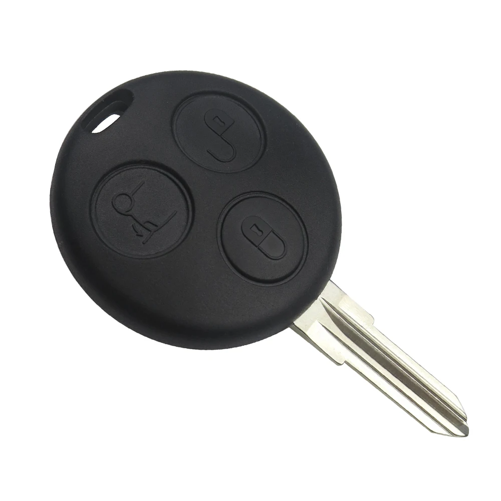 OkeyTech 3 Buttons Uncut Blank Blade Car Key Case Shell Styling Cover For Benz Smart Car City Roadster Fortwo No Chip