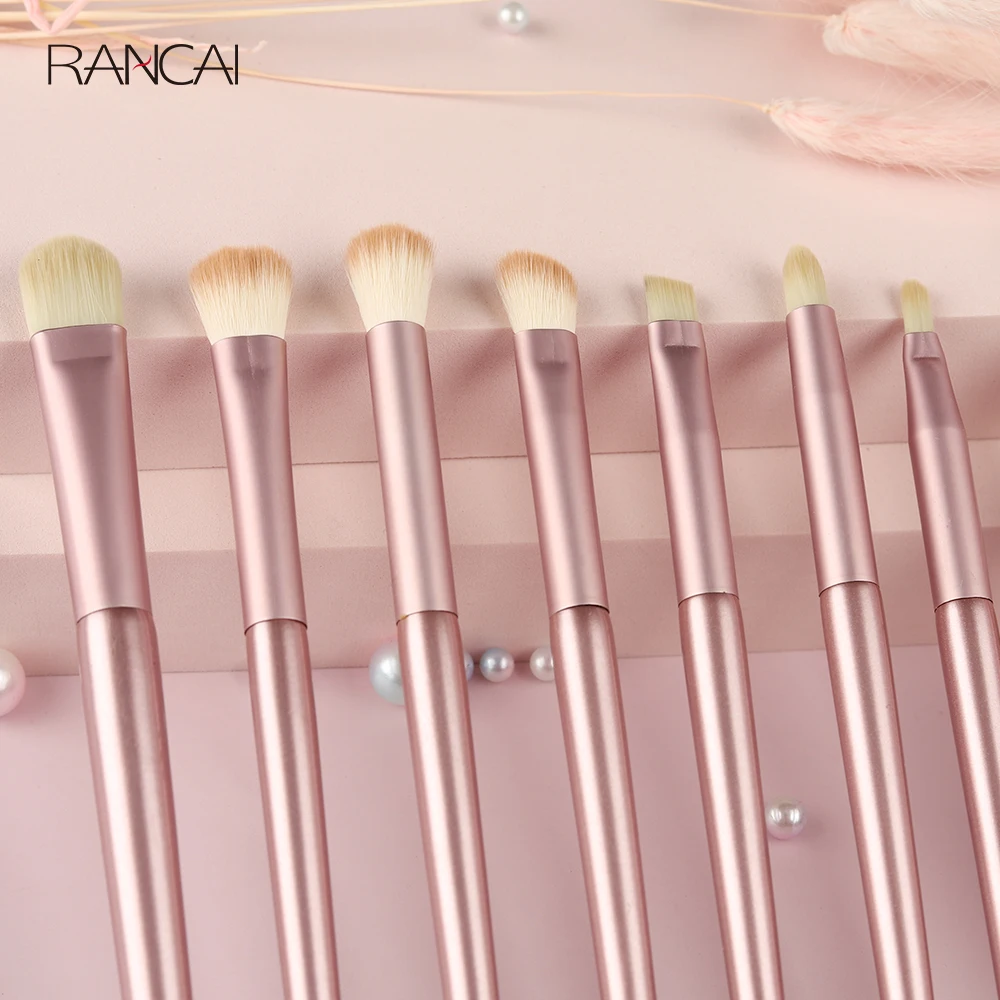 Rancai Pro Cosmetica 11 Pcs Roze Make-Up Kwasten Set Soft Haar Foundation Kabuki Poeder Oogschaduw Make Up Brush Beauty Tools kits