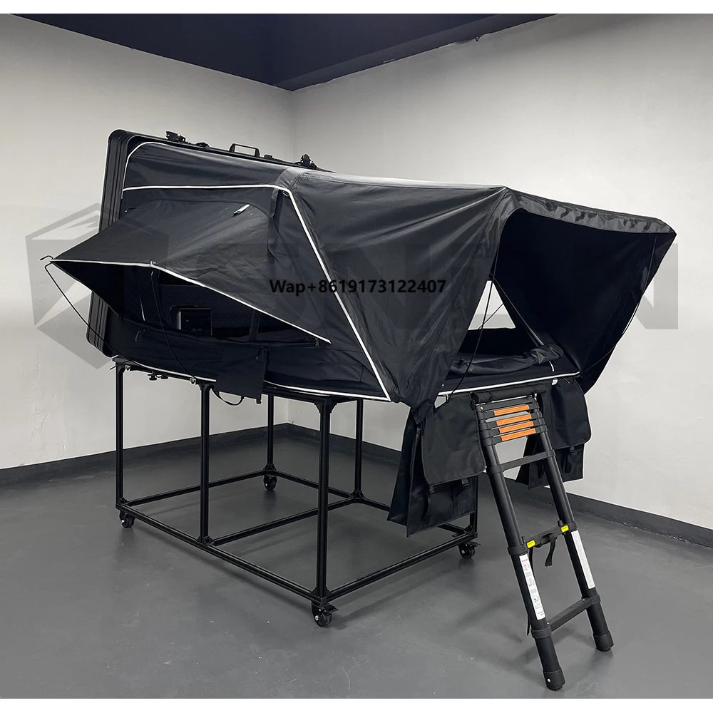 

SNDN High Quality Portable Car Roof Top Tent Camper Large Space Side Open Foldable Aluminum Rooftop Tent Hard Shell with Ladder