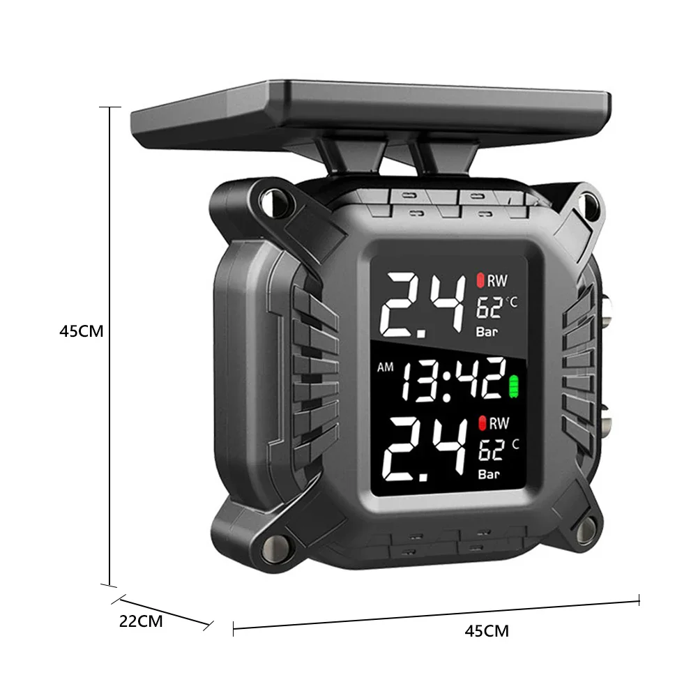 Motorrad TPMS Solar Power Reifendruck Monitor Drahtlose Reifendruck Überwachung System Reifen Temperatur Sensor Alarm System – Detail 22