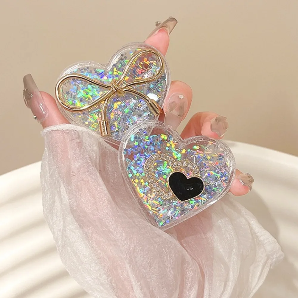Luxury Sequins Rhinestone Phone Holder Expanding Socket Grip Stand For iPhone For Samsung Love Heart Universal Smart Tok