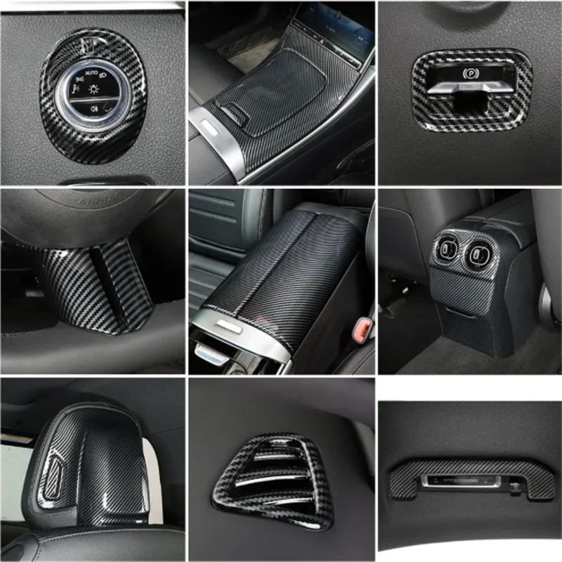 

For Mercedes Benz C Class 2022 2023 2024 LHD Interior Accessories Steering Wheel Lift Adjustment Button Storage Box Cover Trim