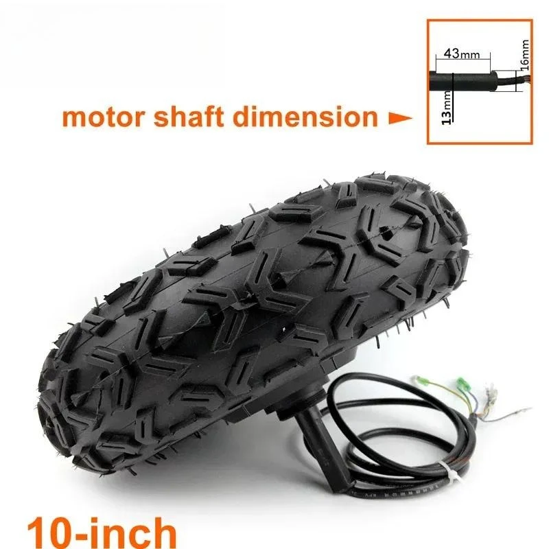 36V 48V 350W 10 Inch Toothed Brushless Hub Motor Single Side Shaft for Vacuum Tire Off Road Electric Scooter Bike Wheel