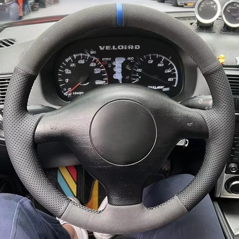 

Customized Hand Sewing Suede Leather Anti-slip Car Steering Wheel Cover For VW old Golf 4 MK4 1998 -2004 Passat B5 2019-2005