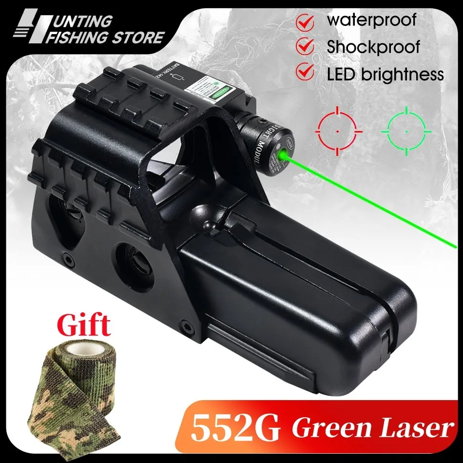 552G Holographic Red Green Dot Sight Scope Hunting Tactical Optic Reflex 553 Quick Disassembly Riflescope 20mm Mount Airsoft Gun