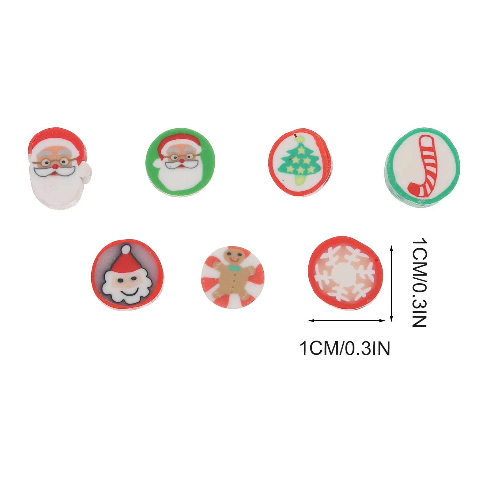 100Pcs Christmas Series Polymer Clay Slices DIY Jewelry Making Bracelets Necklace Craft Accessories Charms Polymer Clay Slice