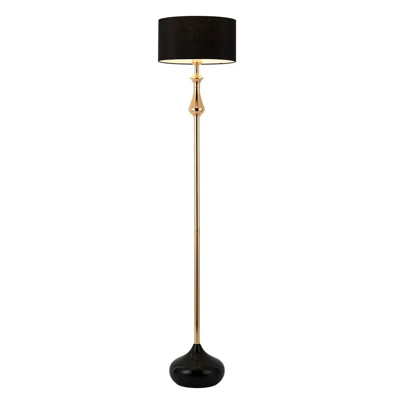 Floor lamp living room high value hotel living room study American simple bedroom homestay fabric vertical floor lamp