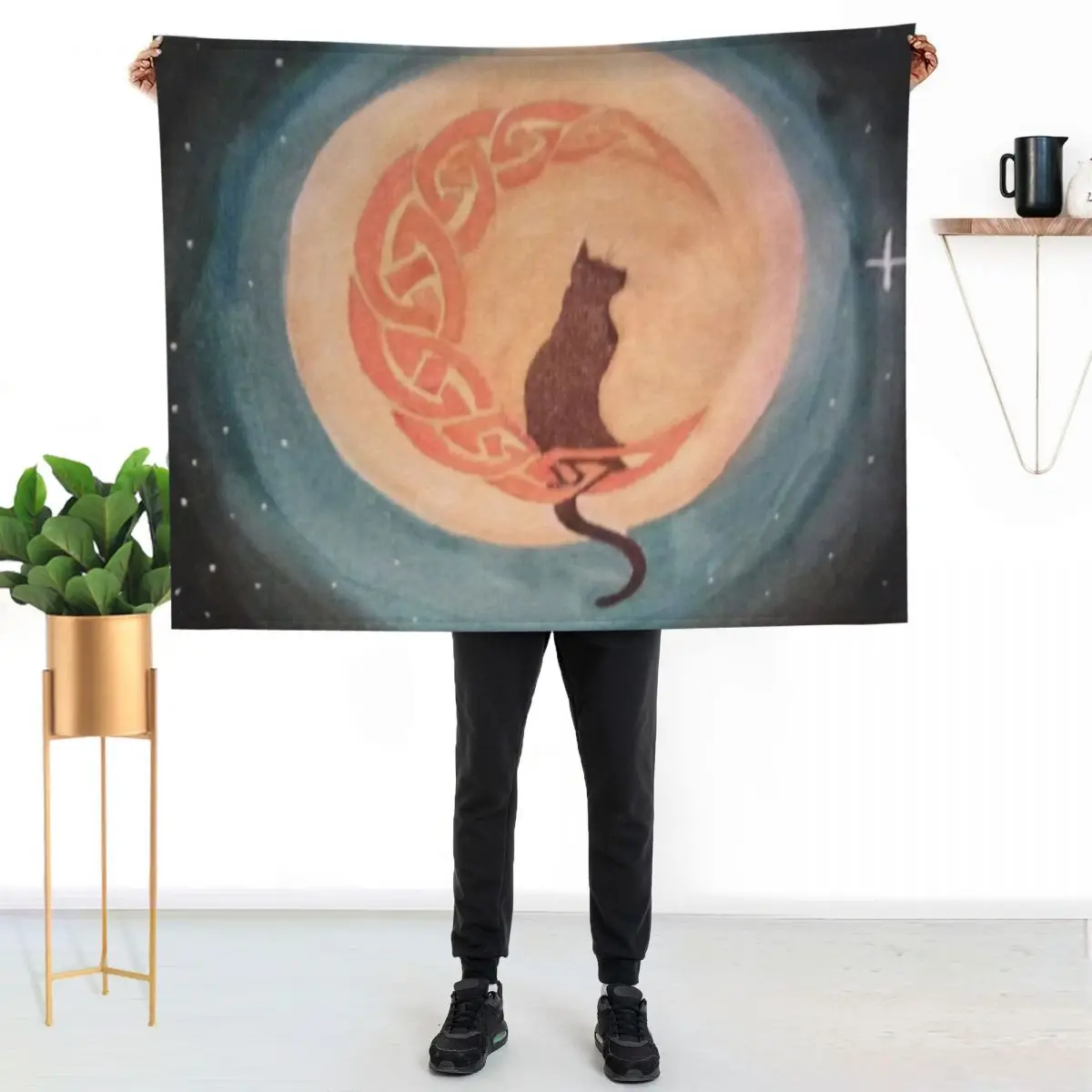 Moonlight Cat Throw Blanket Tourist manga Vintage Thin Blankets For Baby cosplay anime Blankets