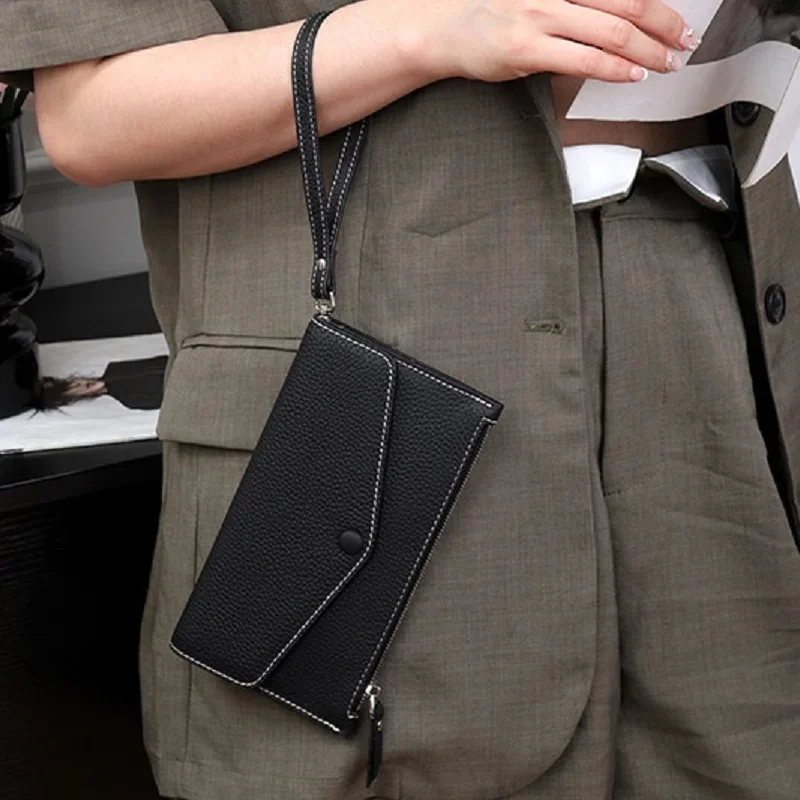 2023 NEW Woman Wallet Fashion Purses Female Envelope Wallet Genuine Leather Women's Wallets Long Ladies Wallet Clutch Money Bag