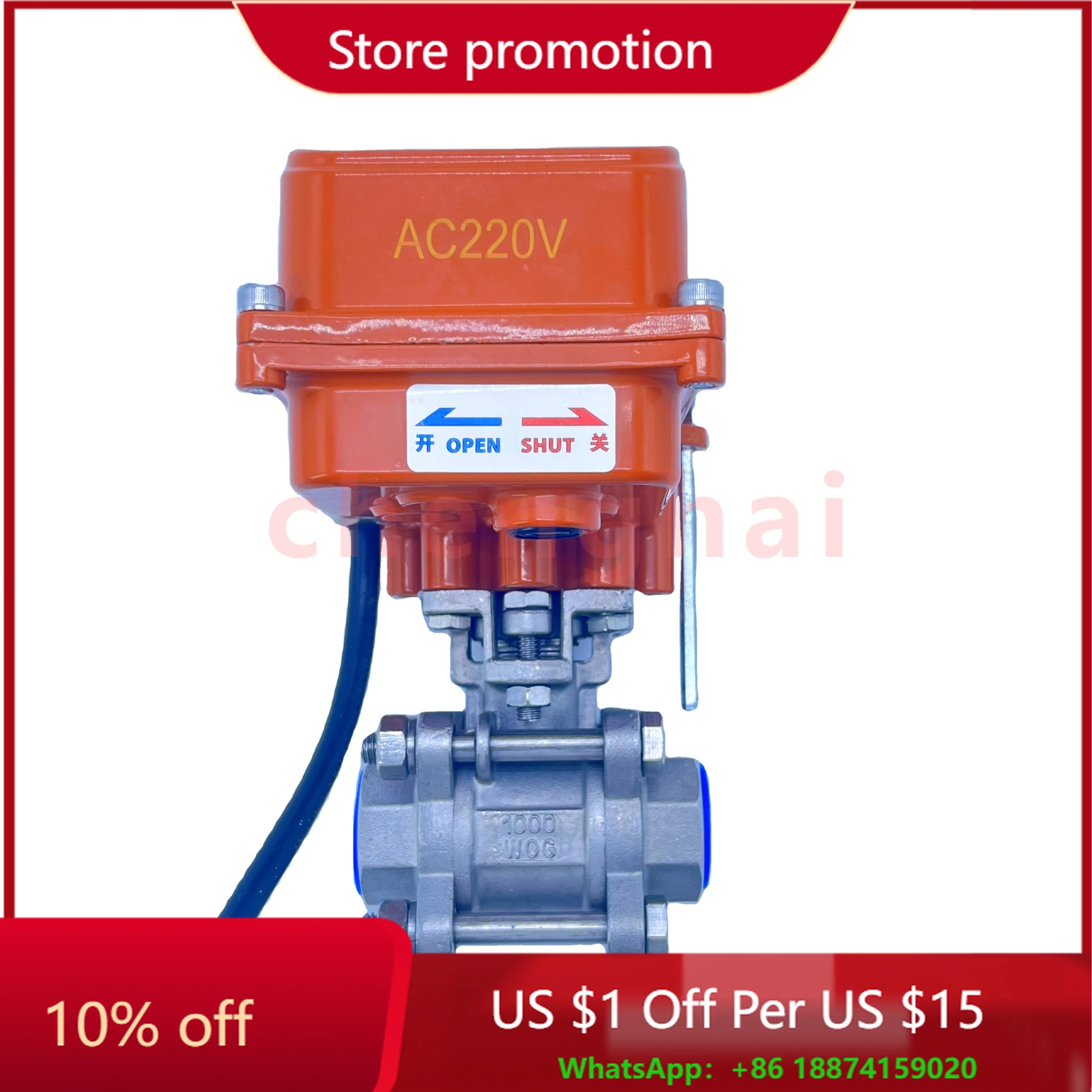 

TOYI Electric Ball Valve 24v 220v 3/8in 1/2in 3/4in 1in Nipple Electric Actuated Stainless Steel 2 Way Ball Valve NPT/BSPT