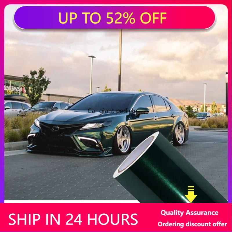 golss Metal Blackish Green  Vinyl Car Wrap Film Auto Plastic  Auto Plastic Assurance Air passage pattern Stickers Covering