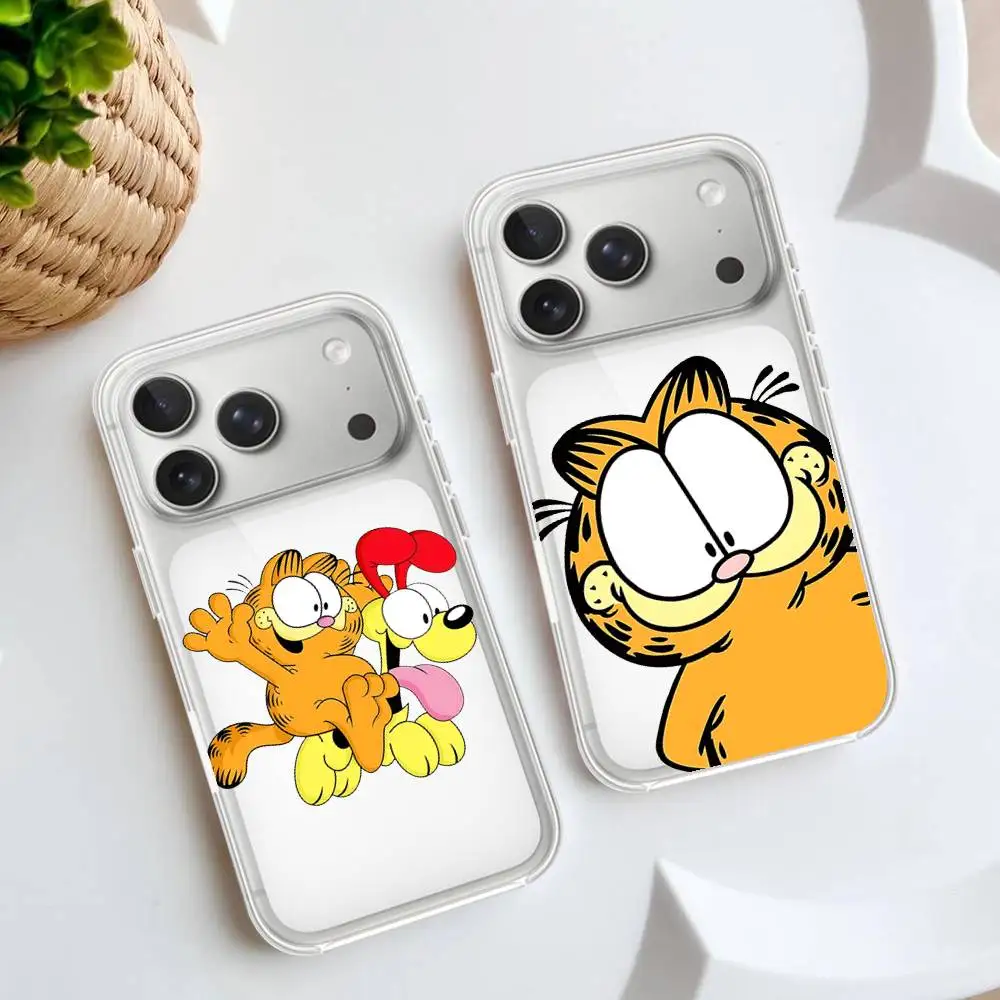 Schöne A-Garfields Handyhülle für iPhone 17 16 15 12 11 Pro Max 14 Plus 13 Mini Transparente Hülle Weiche Schutzhülle