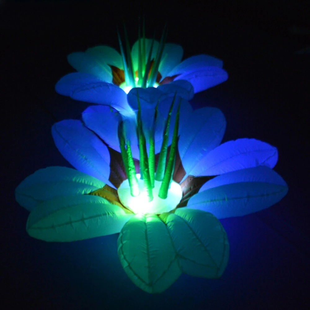 1.5/2m Diameter Giant LED Inflatable   Flower 16-color Changing Lights with Blower for Party Weddings Stages Decorations