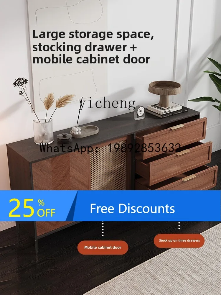 ABC  cabinet, walnut solid wood, living room storage, against the wall, dining side, entrance, antique style