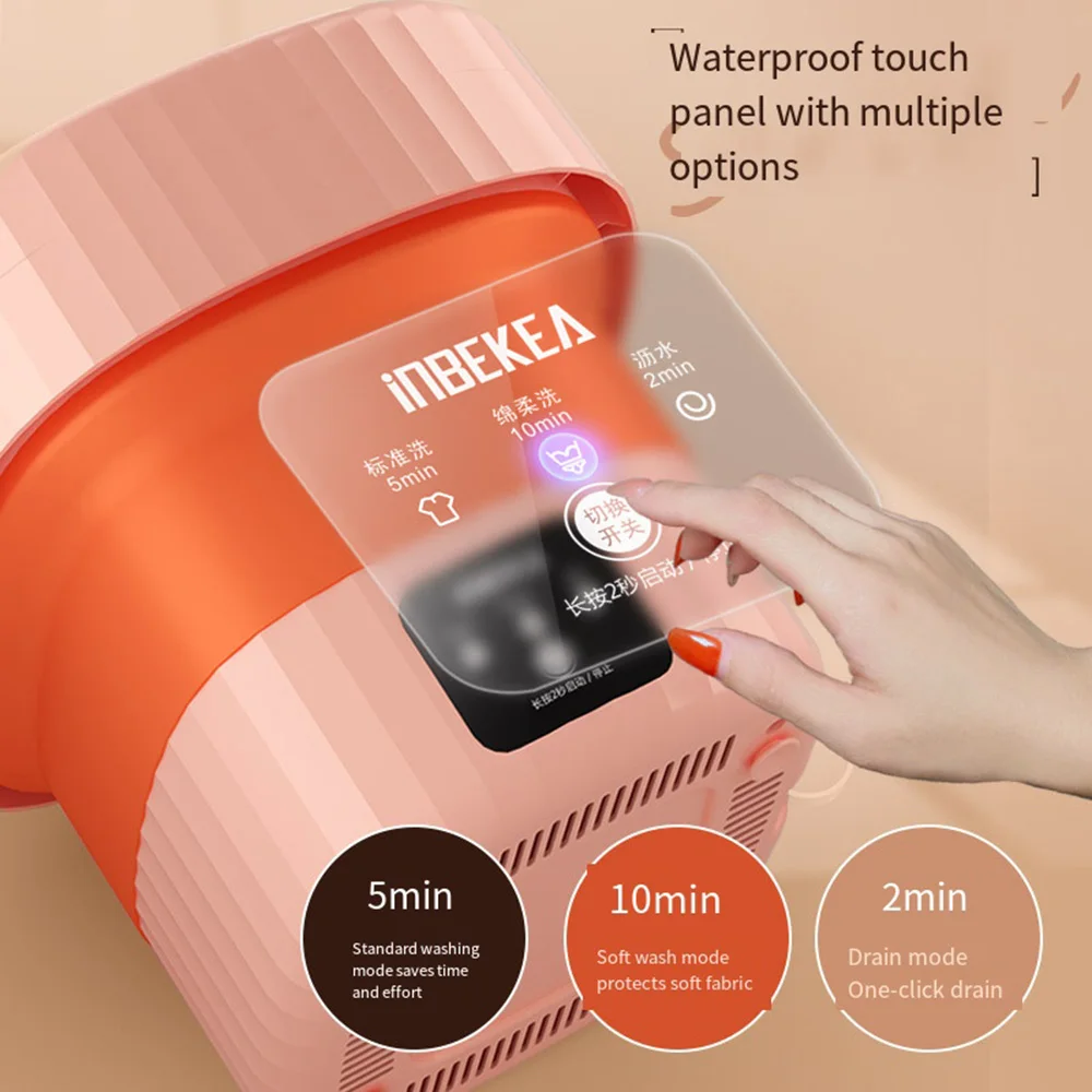 Mini Machine à Laver avec vaccage Pliable, pour Vêtements, Chaussettes, Sous-Vêtements