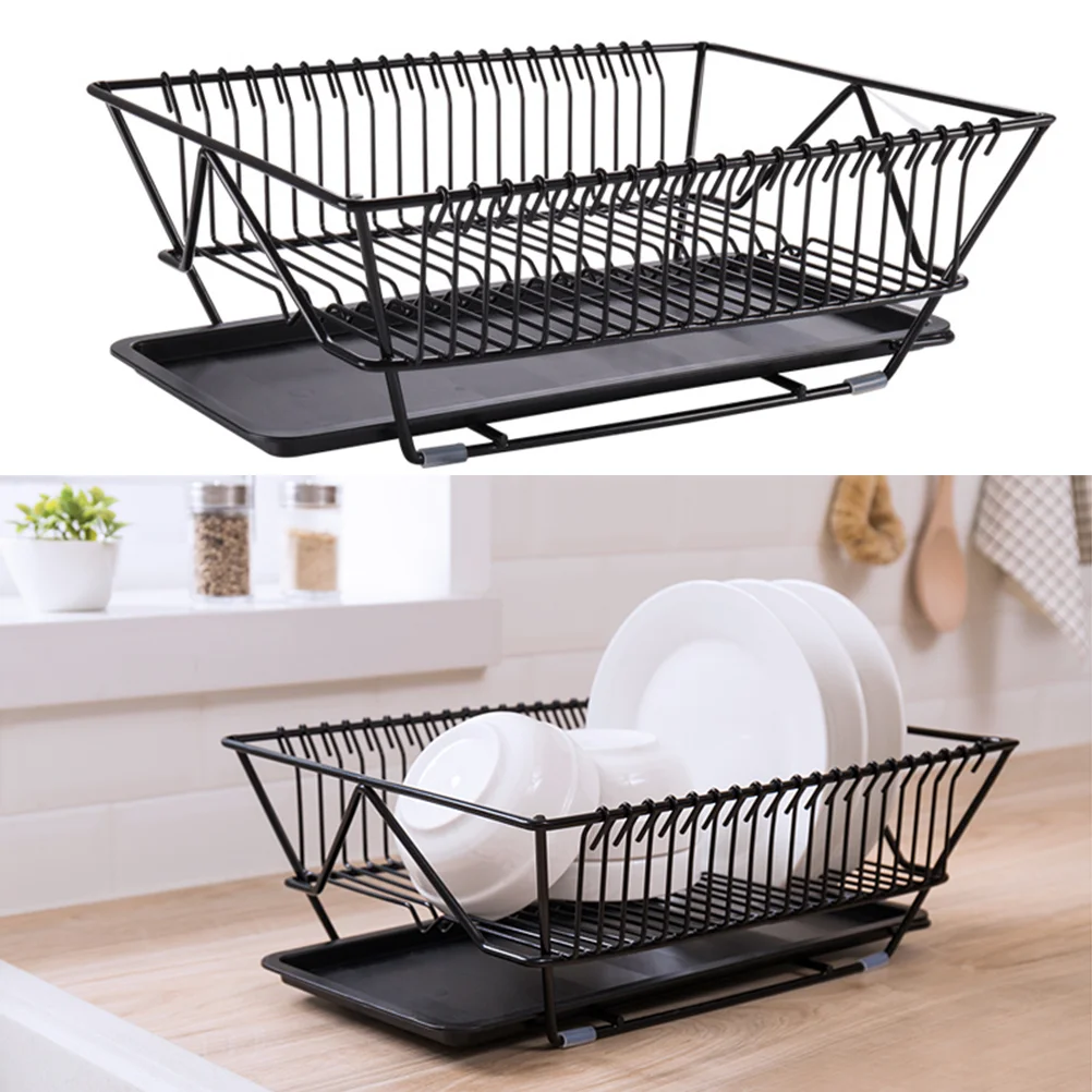 

Multifunctional Tableware Storage Rack Dishes Drain Holder Iron Steel Dish Drying Rack Kitchen Storage Organizer Draining Rack D