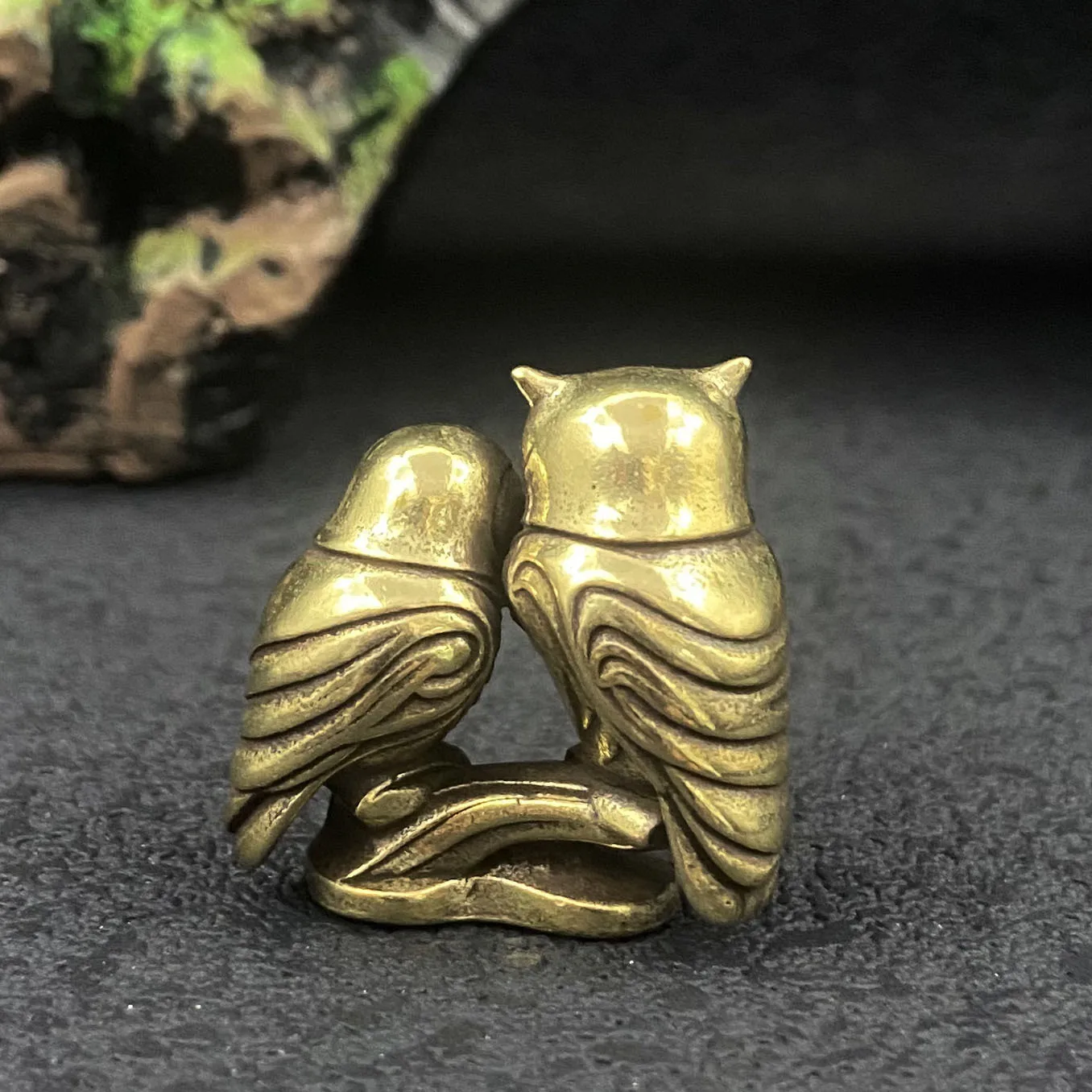 1/2 piece owl brass figurines solid ornaments home desktop office bookshelf decoration view 4