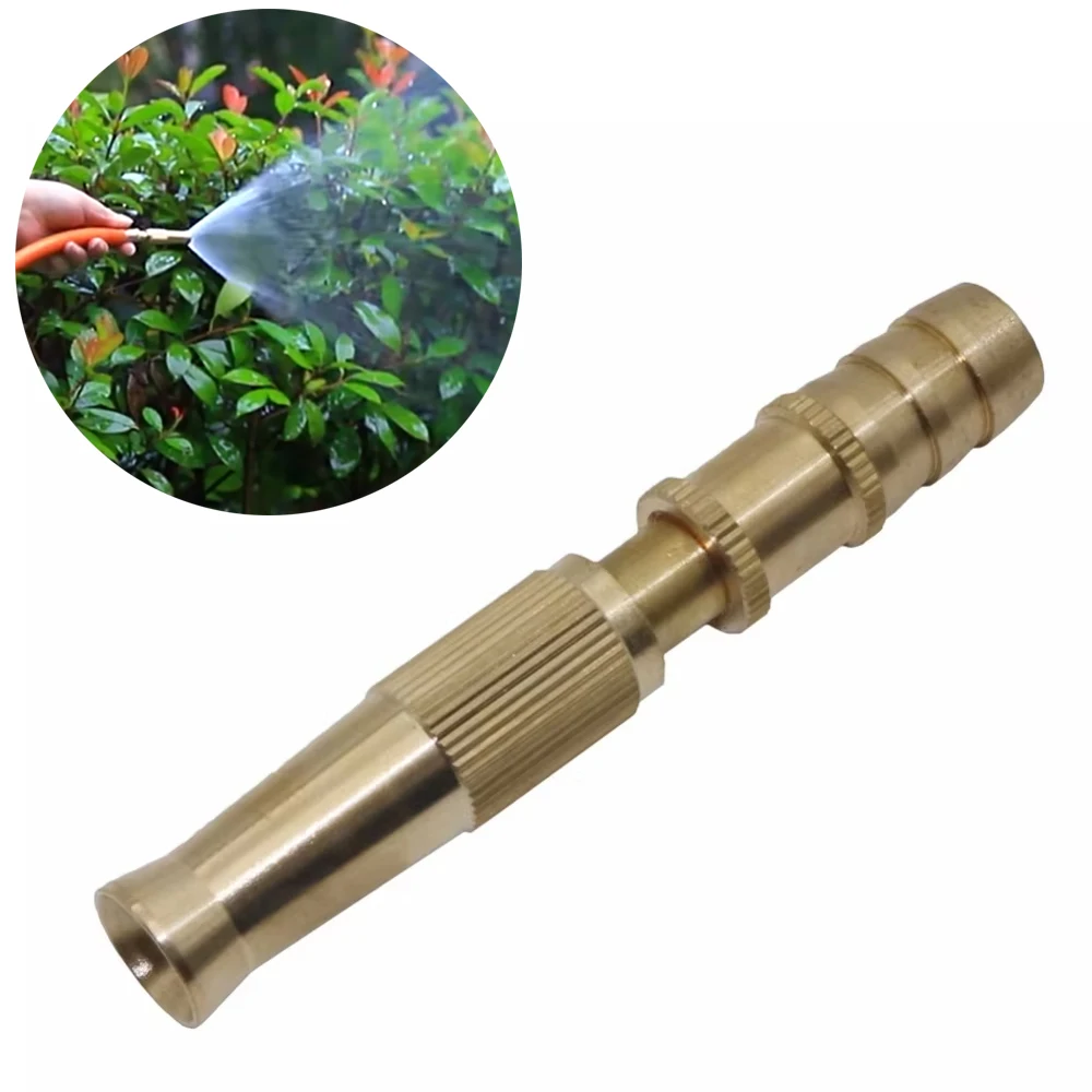 Garden brass Adjustable spray gun Hose Nozzle High pressure straight copper gun for car wash watering flower garden hose wand