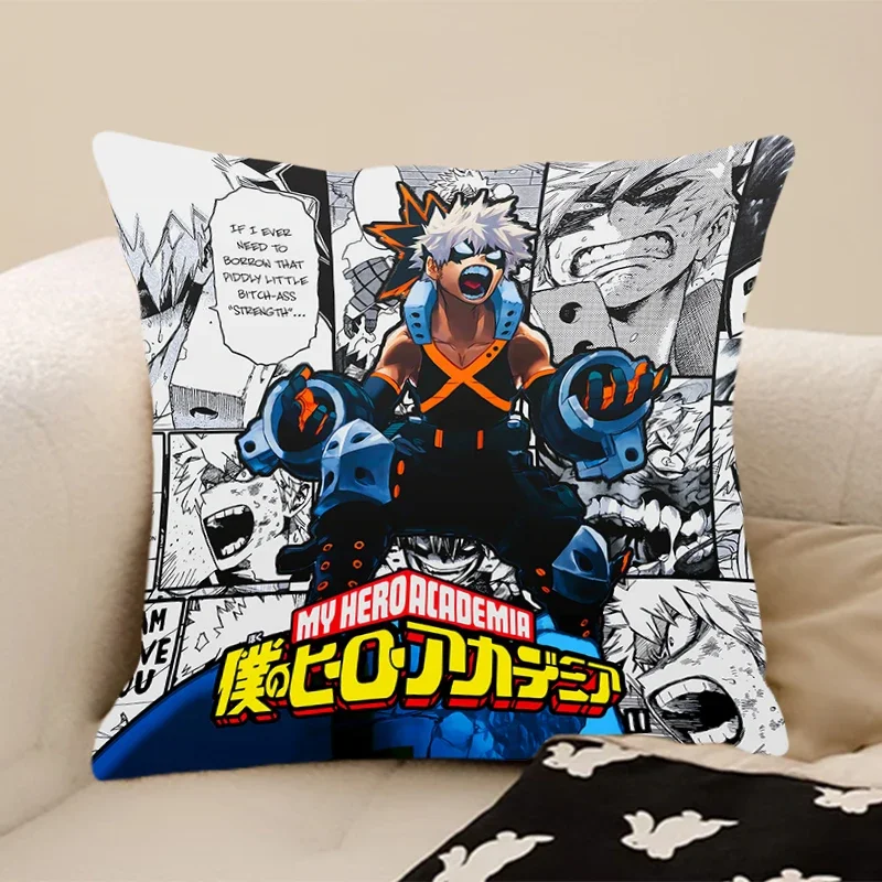 Funda de almohada My Hero Academia, funda de cojín decorativa estampala de estar, fuecoración del hogar