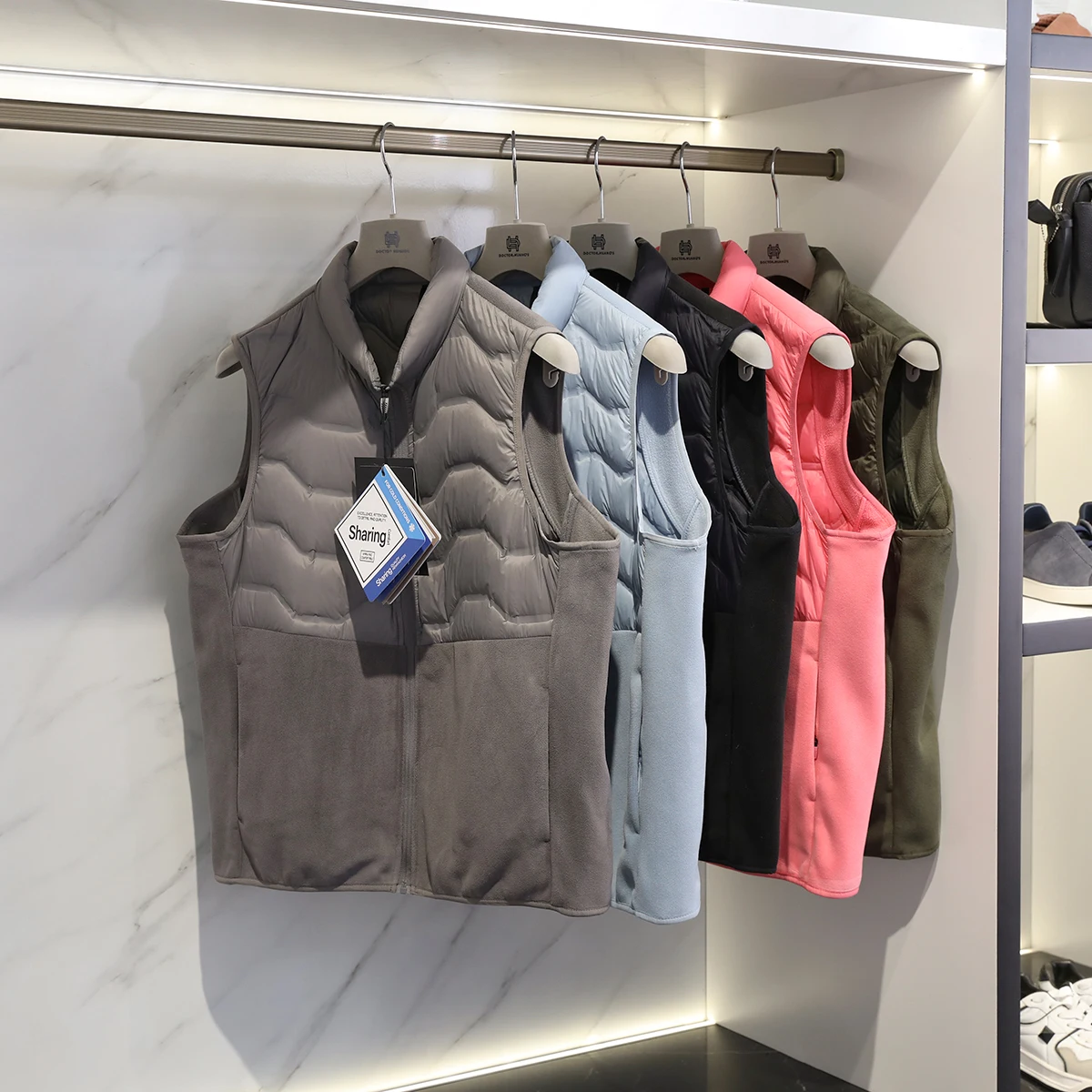 

High Quali White Du down 3D Tailoring Men's down Vest Windproof Warm Winter Faion Urban Sle Stand Fit Casual Wear