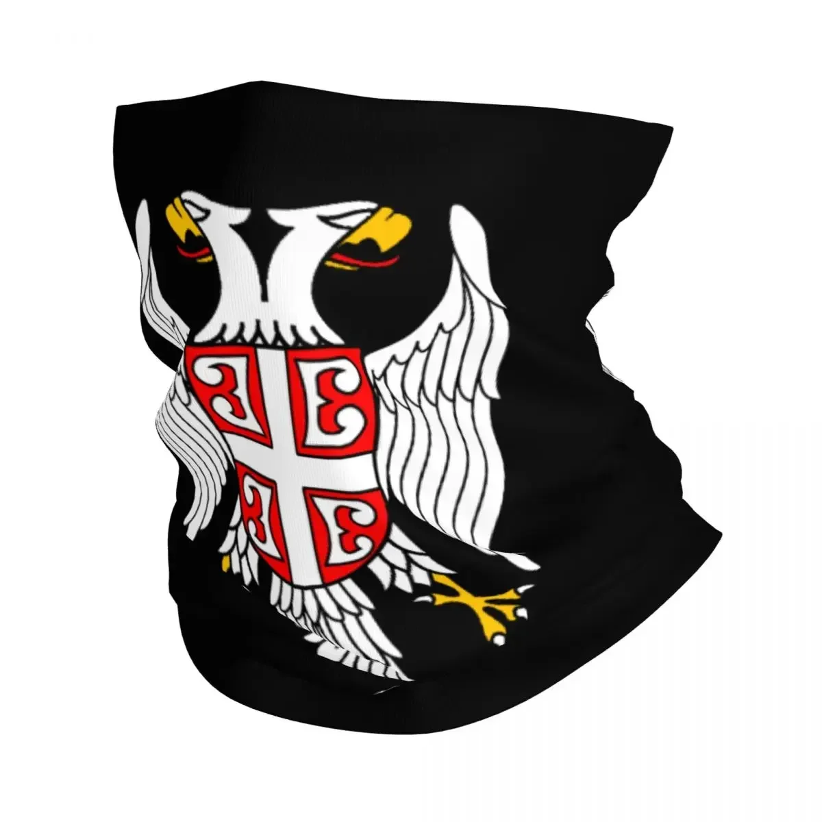 Serbian Eagle Coat Of Arms Neck Gaiter Women Men Windproof Winter Serbian Flag Bandana Scarf for Ski