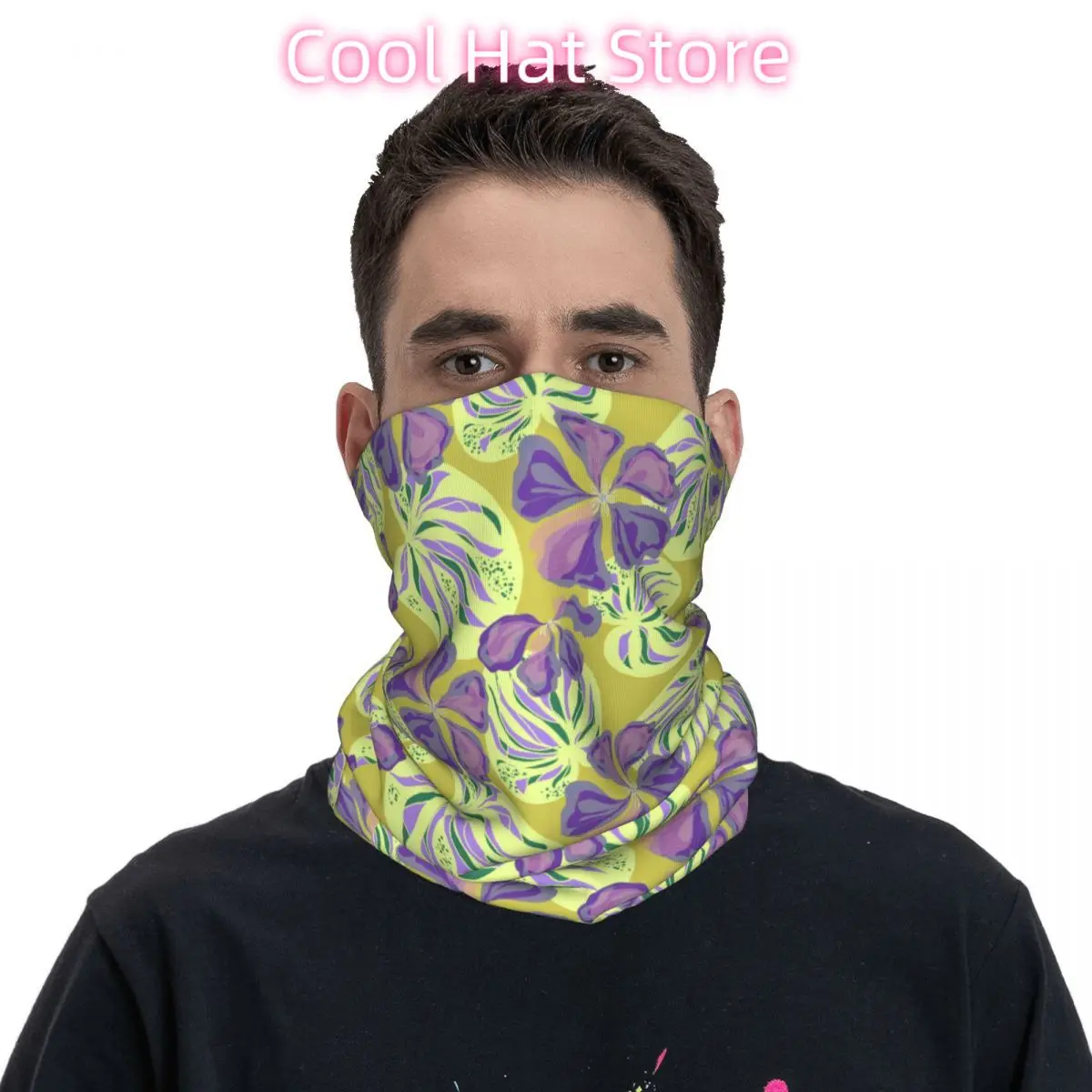 Flower Illustration (2) Scarf Neckerchief Neck Face Mask Polyester