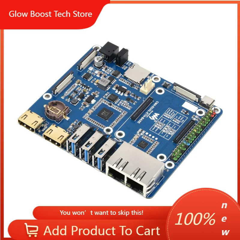 

NYSMEIIER Dual Gigabit Ethernet Base Board Designed for Raspberry Pi Compute Module 4, Powerful Ethernet Capability
