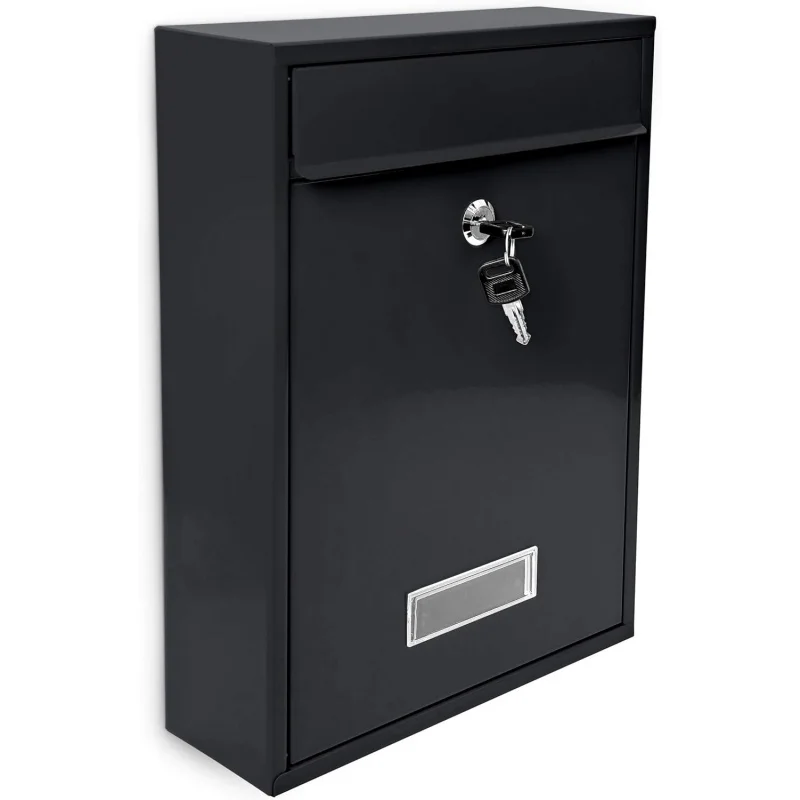 

Mailbox/Letterbox Lockable Door, Black