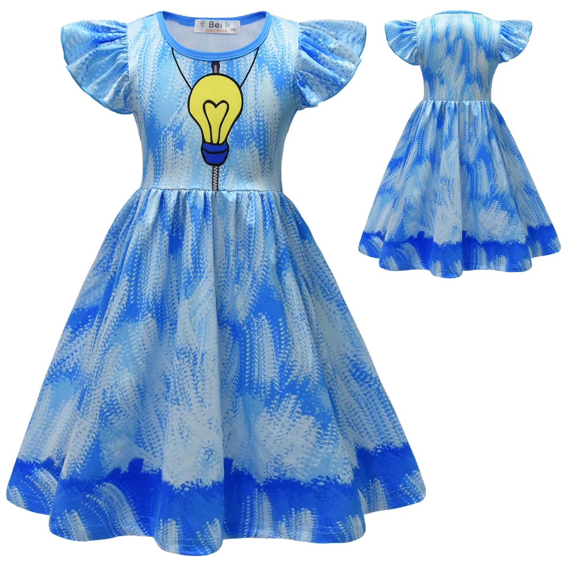 Multiple Colors Baby Girl Dresses Kids Game for Smiling Critters Clothes Cosplay Costume Children Fly Sleeve Halloween Dress+Bag