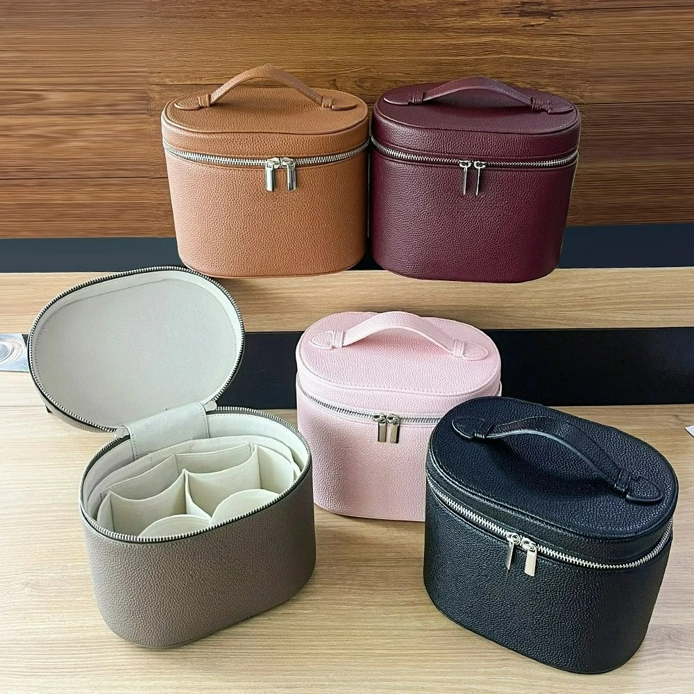 Customizable Names and Letters, Travel Portable Cosmetic Bag Large-capacity PU Leather Cosmetic Box with Internal Storage Box,