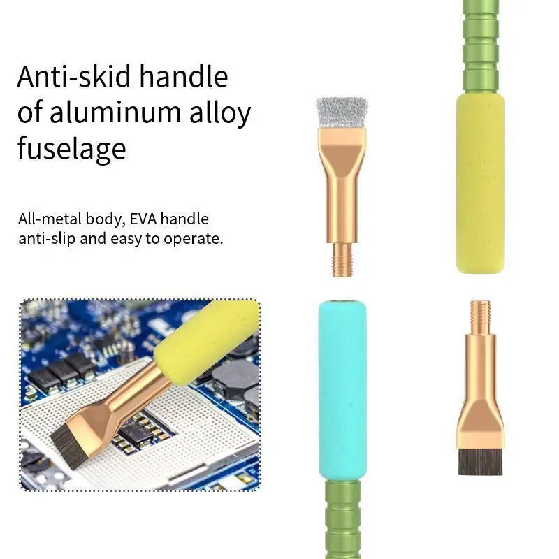 Imagem -03 - Escova Muti-purpose para Motherboards Superfino ic Chip Pcb Glue Removing Ferramenta de Limpeza Aço Remoção de Cola Pcs por Pacote