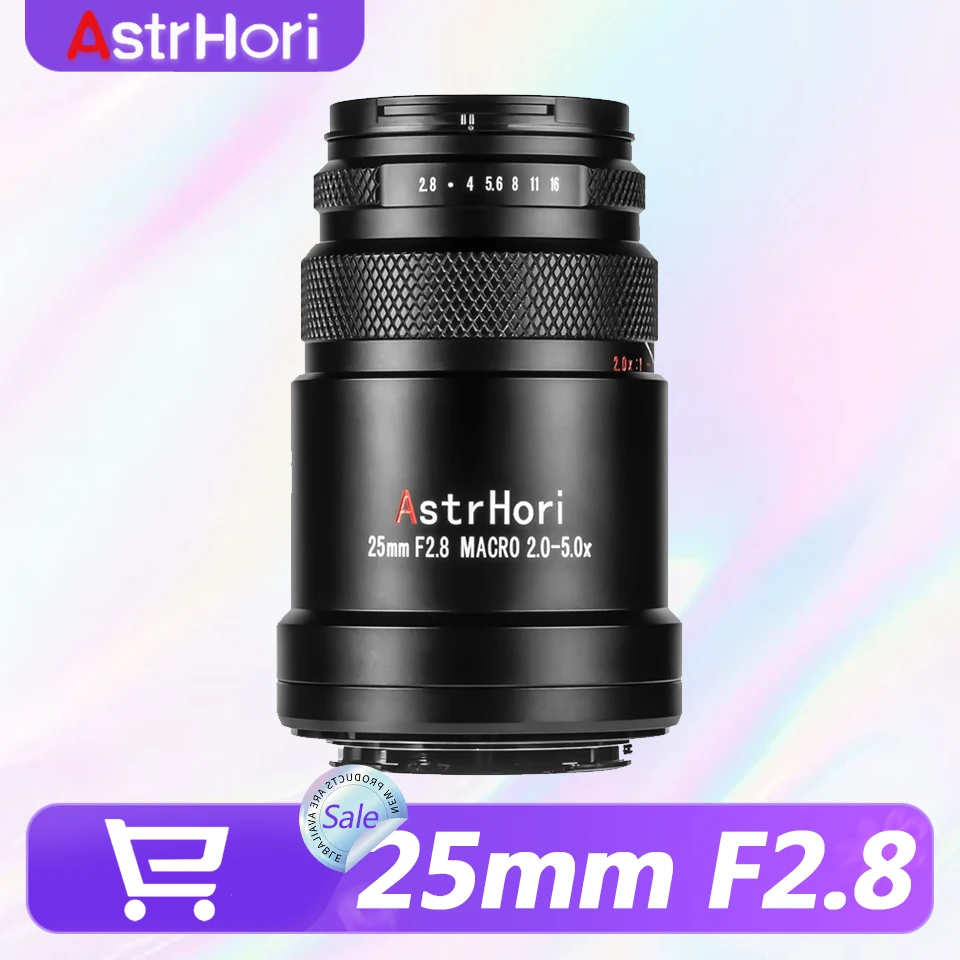

Полнокадровый объектив AstrHori 25mm F2.8 2X-5X Ultra Macro для беззеркальных камер, для съемки насекомых, с креплениями E, FX, Z, RF, L-mount