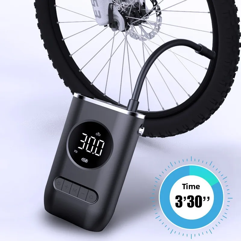 

Portable Mini Wireless Charging Digital Display Car Air Pump - Handheld Self-owned Electric Tire Inflator