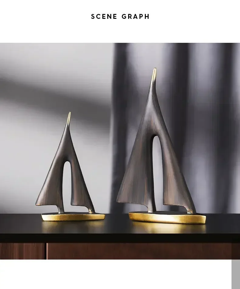 2-piece Set of Smooth Sailing Sailboats for Living Room Decoration,home Decoration, Bedroom Tabletop Decoration, Resin Craf